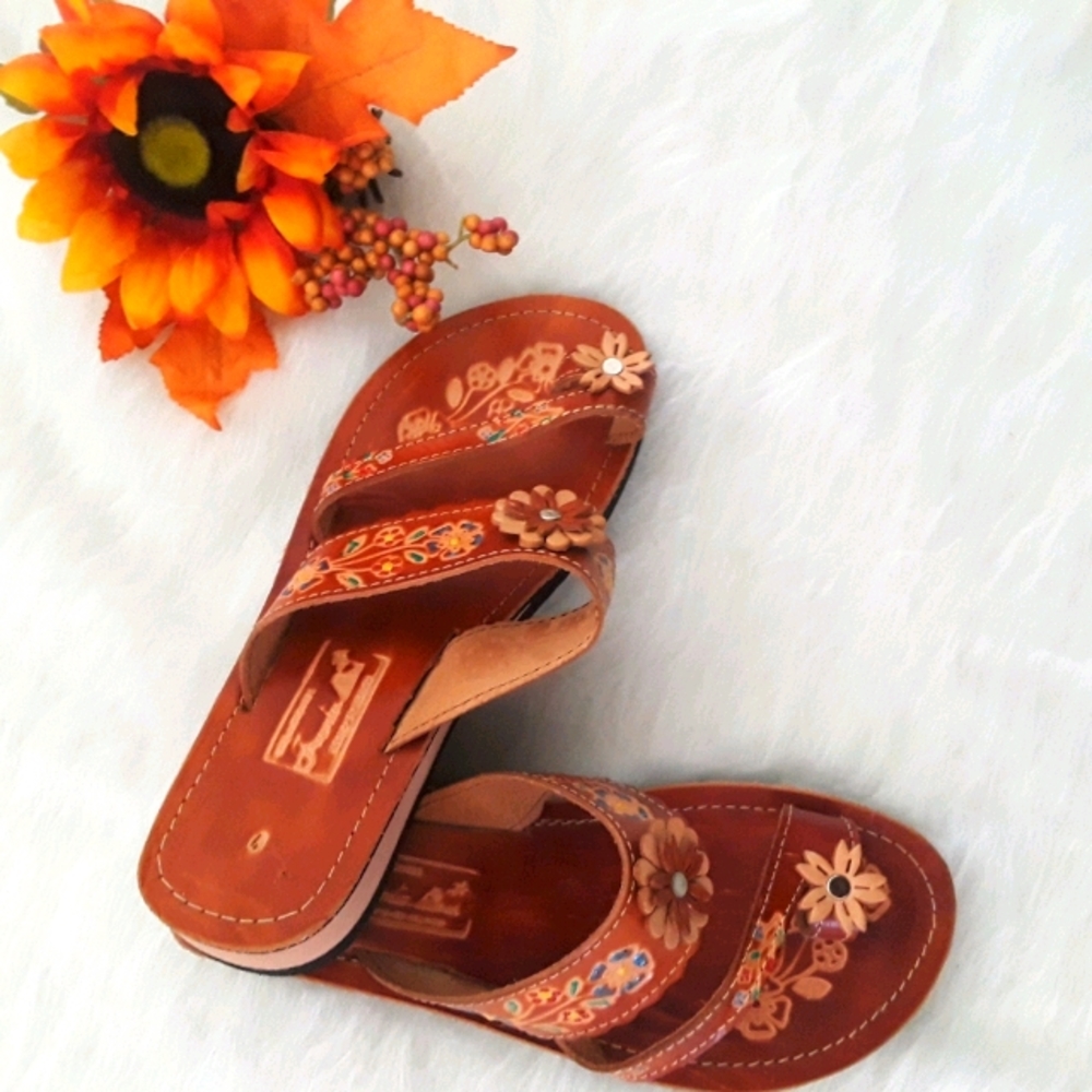Leather slippers